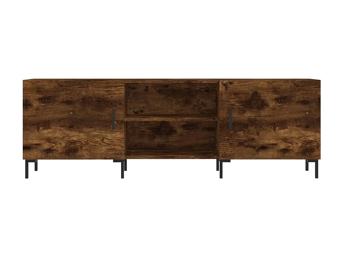 Meuble TV chêne fumé 150x30x50 cm bois d'ingénierie BE40398