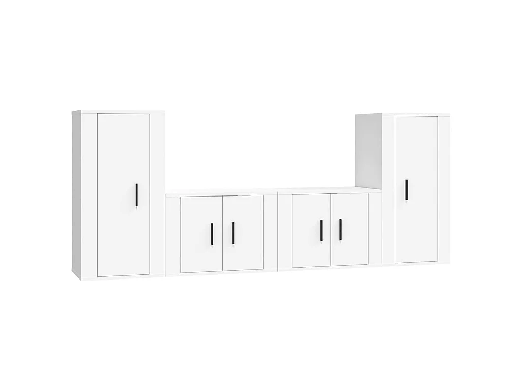 Meubles TV 4 pcs Blanc Bois d'ingénierie BE48713