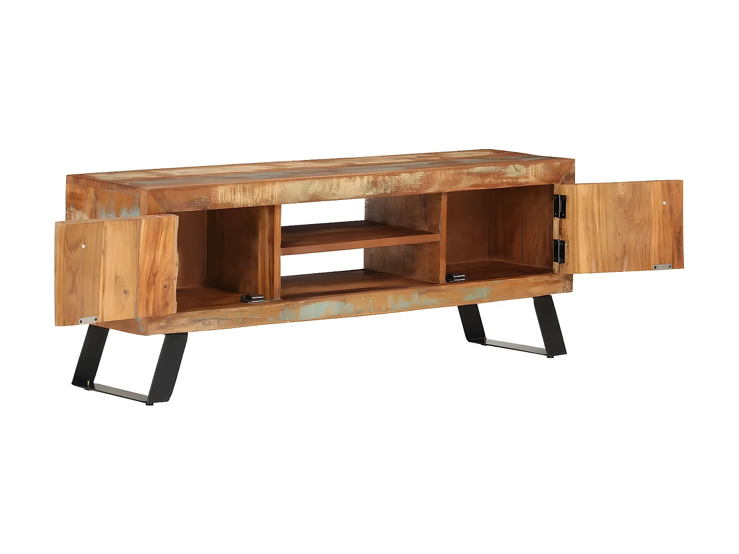 Meuble TV Moderne 112x30x45 cm bois massif de récupération BE2211