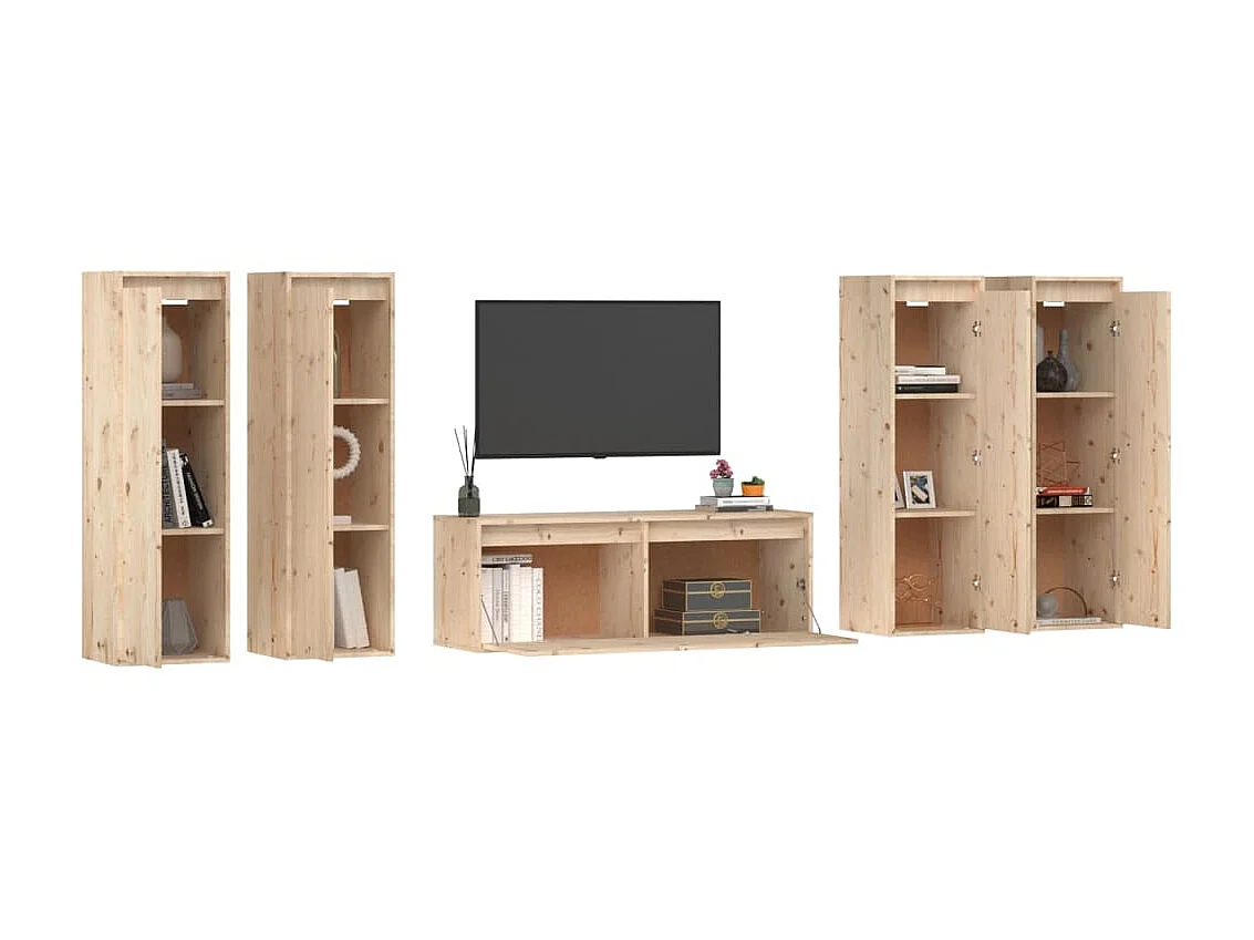 Meubles TV 5 pcs Bois massif de pin BE26058