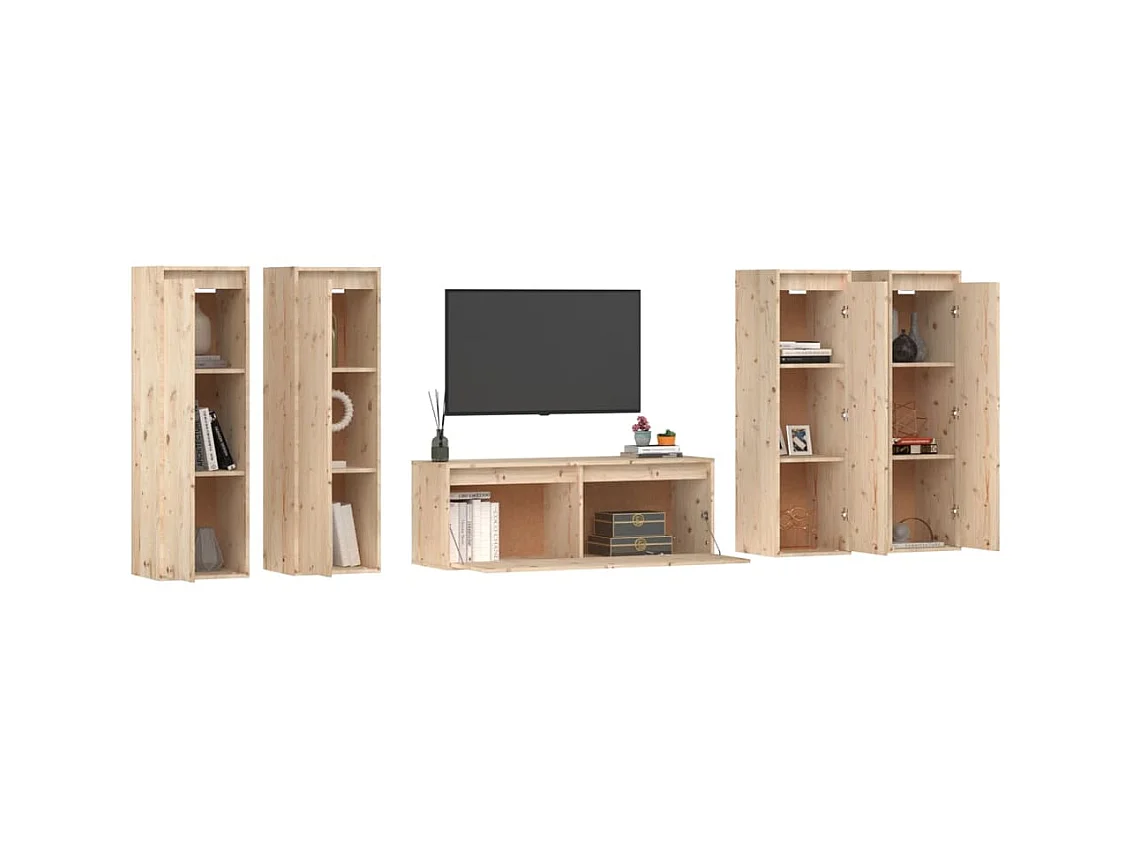 5 Stk.TV-Schränke,TV-Möbel Massivholz Kiefer -gkd41962