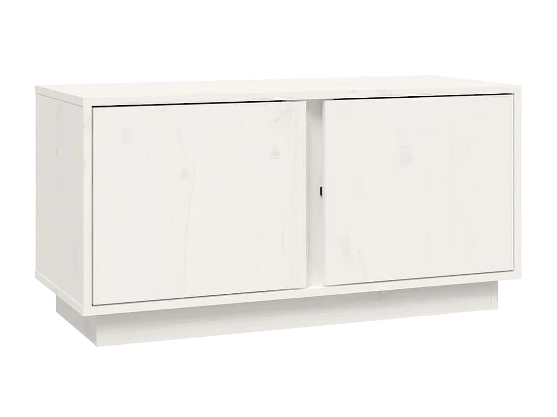 Móvel de TV 80x35x40,5 cm madeira de pinho maciça branco PT215115