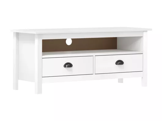 Kauf Unique TV-Schrank,TV-Möbel Hill Weiß 110x40x47 cm Massivholz Kiefer -gkd955340