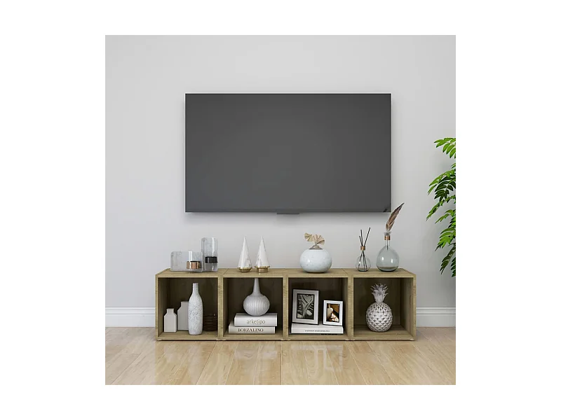 4 Stk.TV-Schränke,TV-Möbel Sonoma-Eiche 37x35x37 cm Holzwerkstoff -gkd269241