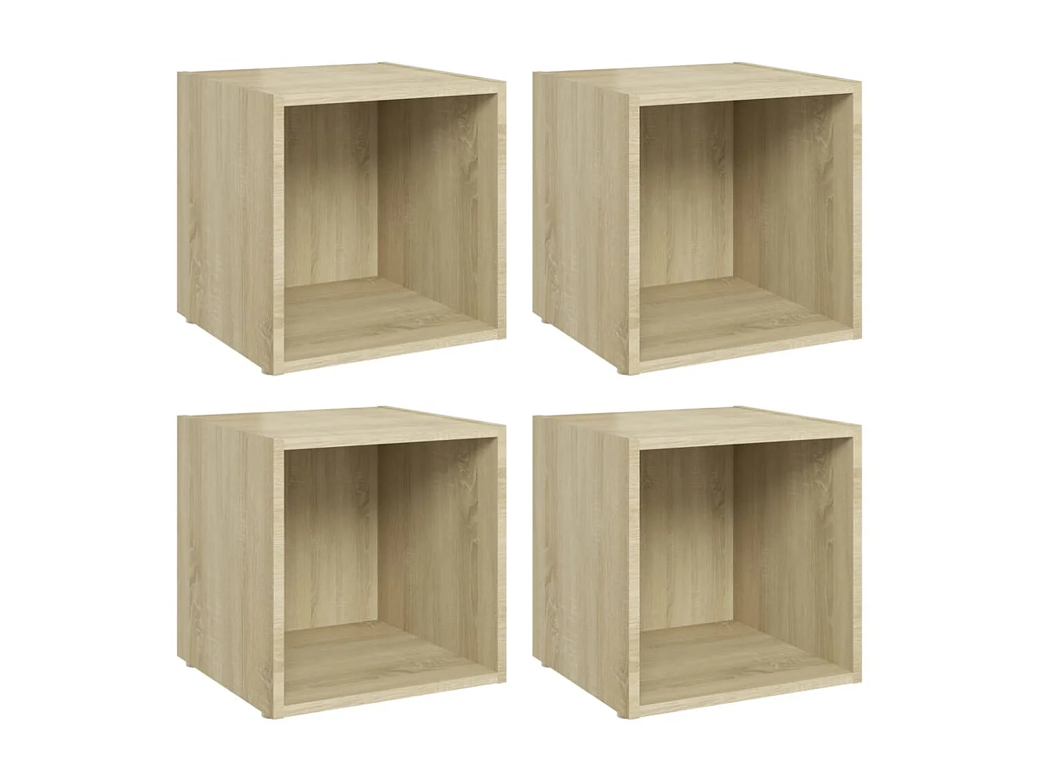 Meubles TV 4 pcs chêne sonoma 37x35x37 cm bois d’ingénierie BE77516