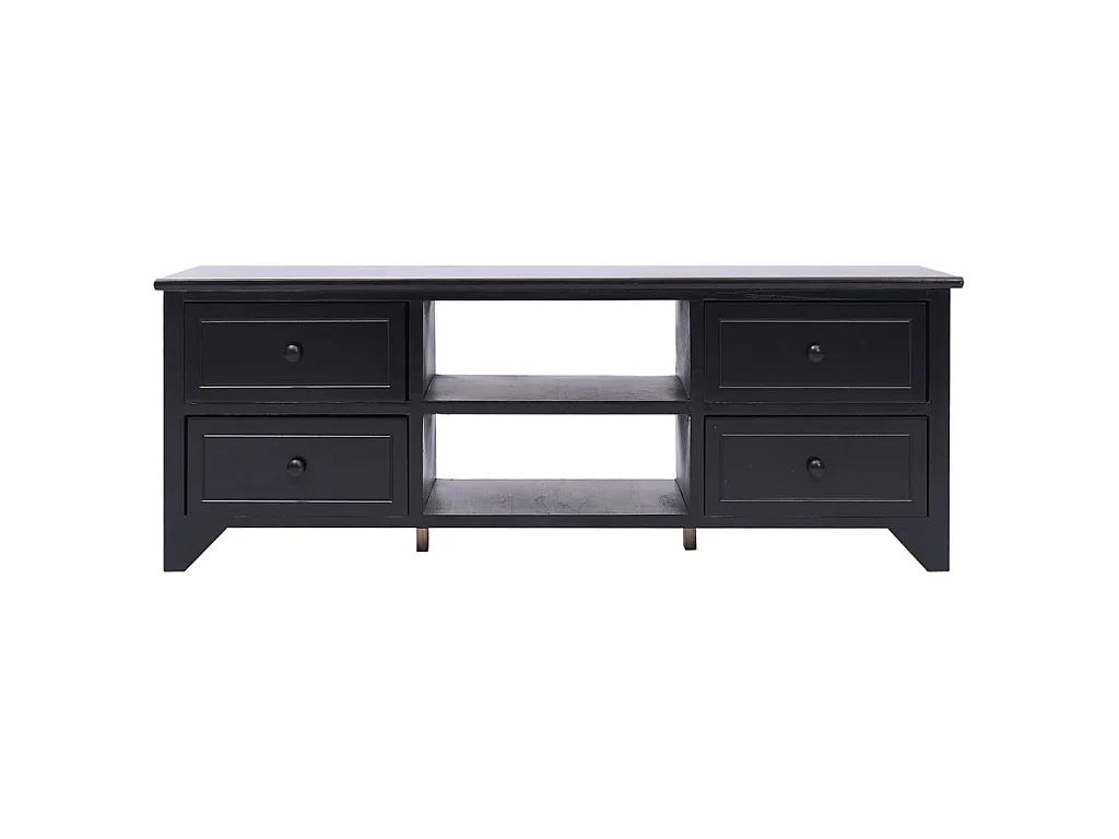 Móvel de TV 108x30x40 cm madeira paulownia maciça preto PT126313