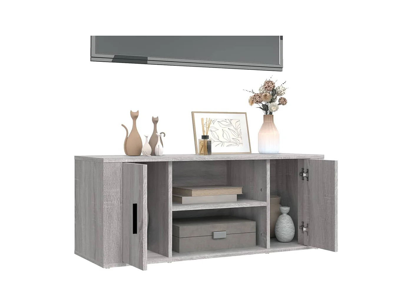 TV-Schrank,TV-Möbel Grau Sonoma 100x35x40 cm Holzwerkstoff -gkd738480