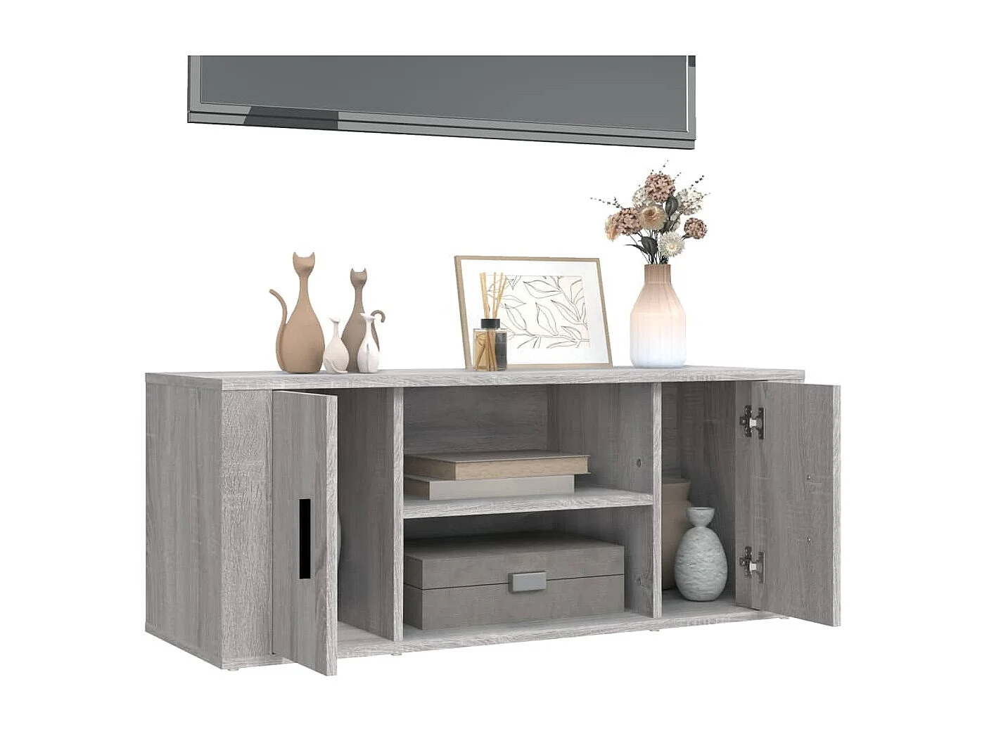 Meuble TV Sonoma gris 100x35x40 cm Bois d'ingénierie BE49137