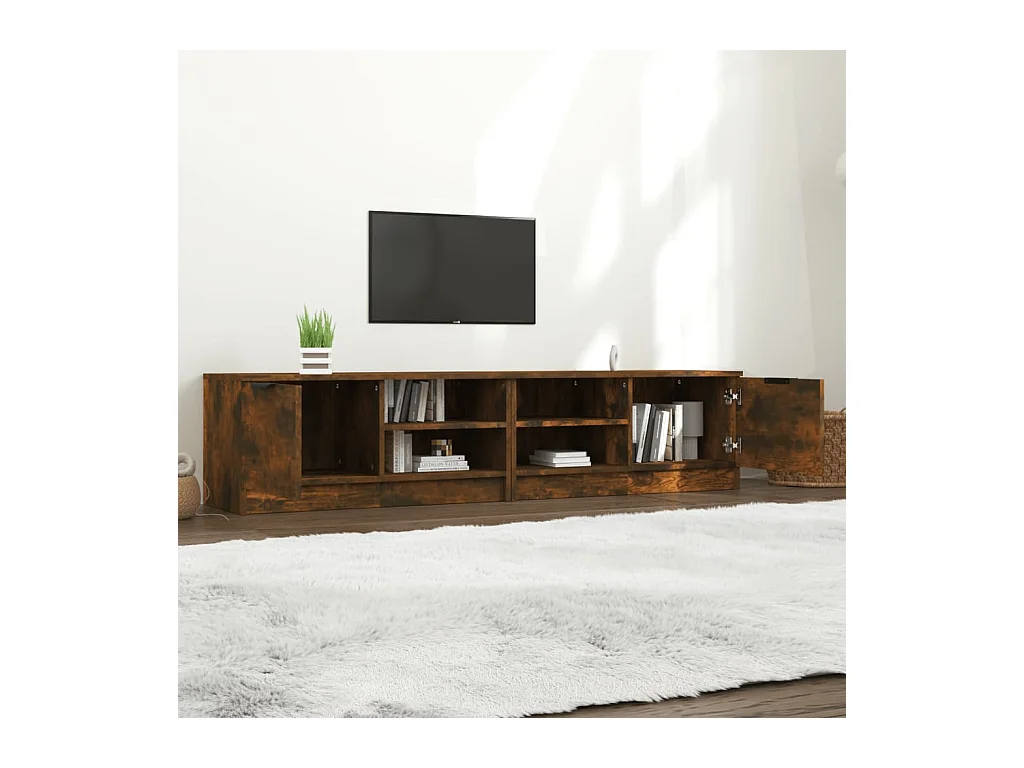 Meubles TV 2 pcs Chêne fumé 80x35x36,5 cm Bois d'ingénierie BE71946