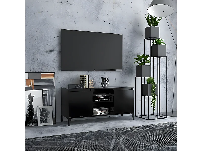 Tv-meubel met metalen poten 103,5x35x50 cm zwart NL404373
