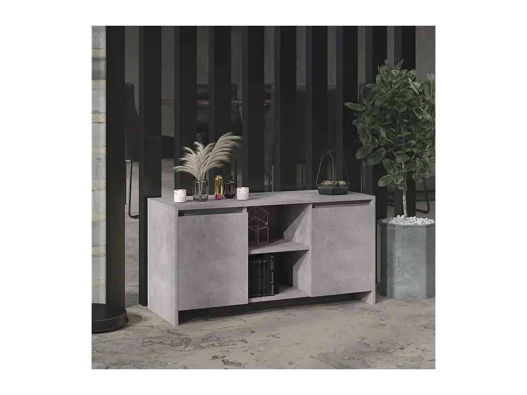 Meuble TV Gris béton 102x37,5x52,5 cm Aggloméré BE41922