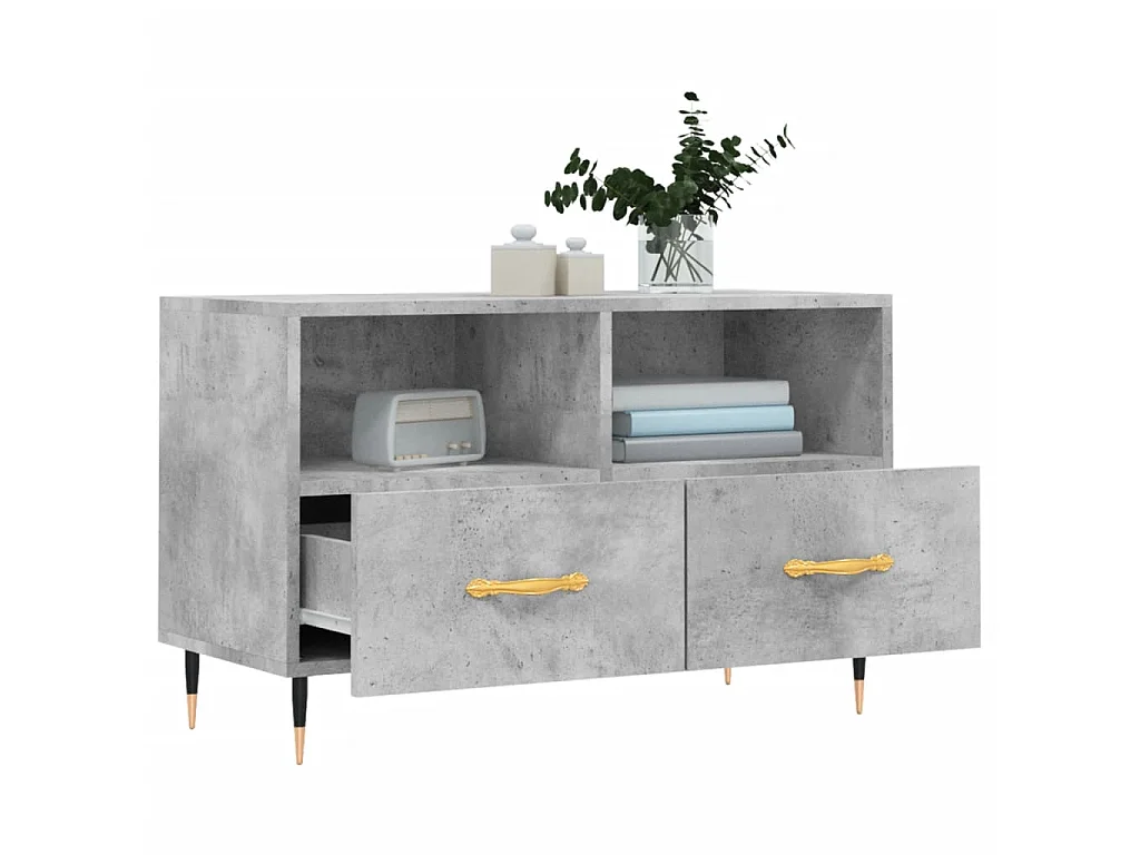 TV-Schrank,TV-Möbel Betongrau 80x36x50 cm Holzwerkstoff -gkd986195