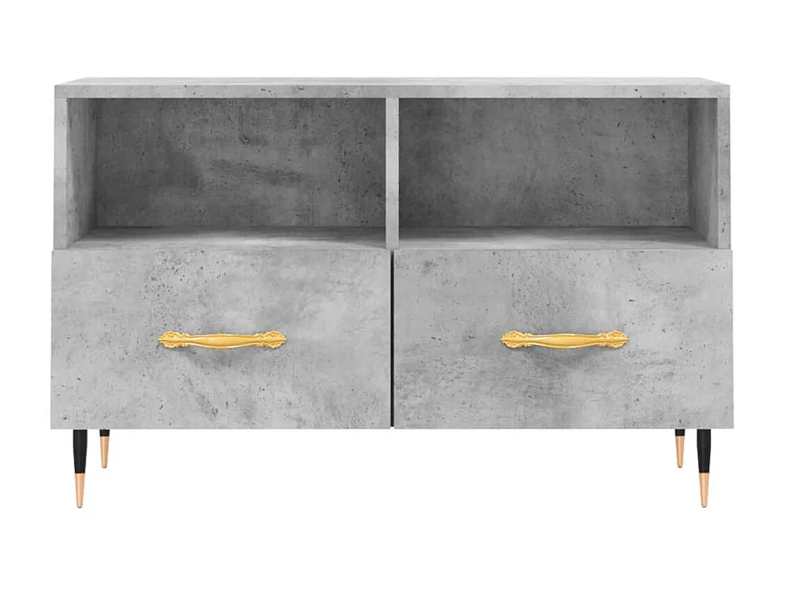 Meuble TV BEis béton 80x36x50 cm Bois d'ingénierie BE67983