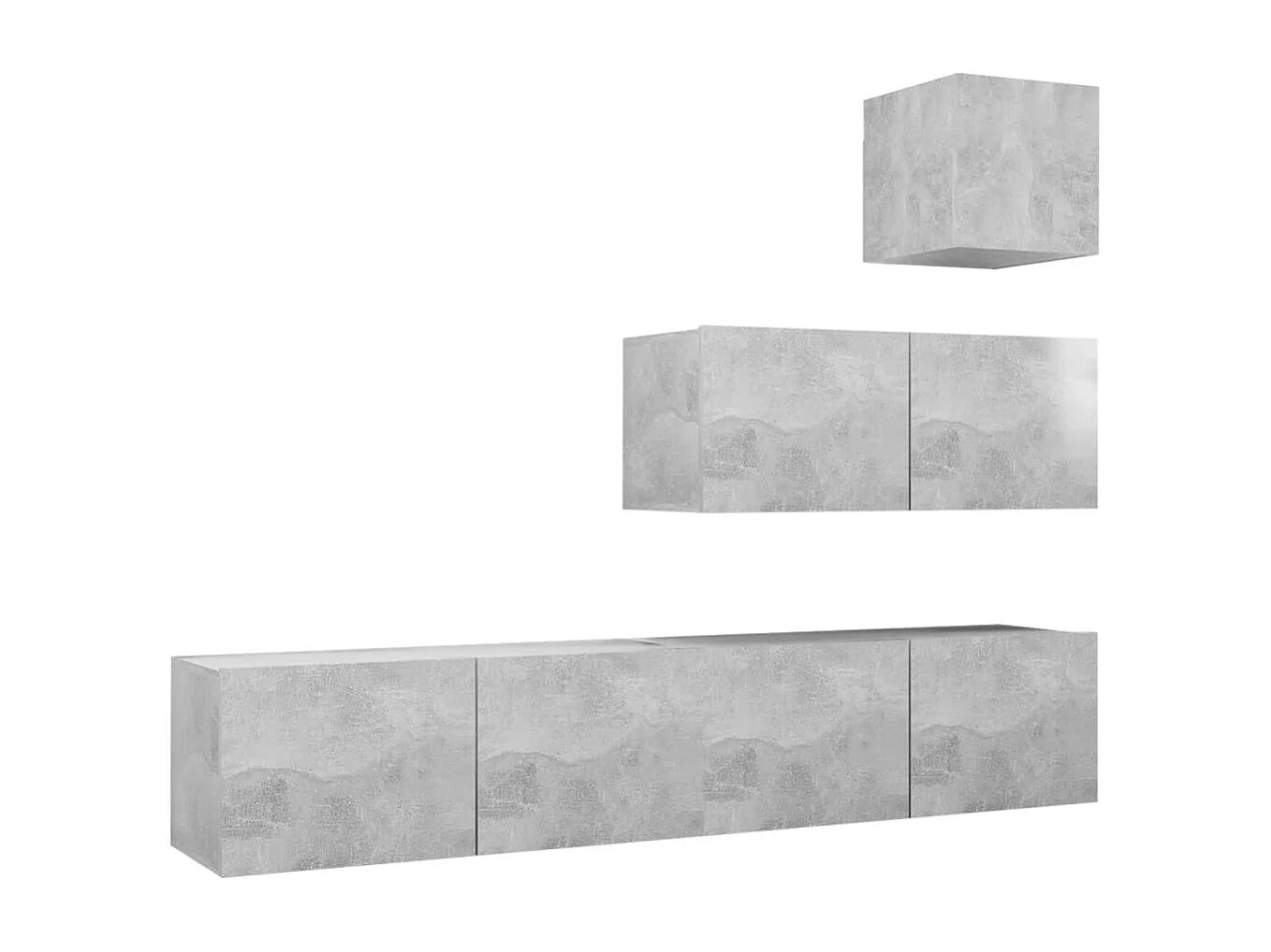 Meubles TV 4 pcs BEis béton Aggloméré BE13499