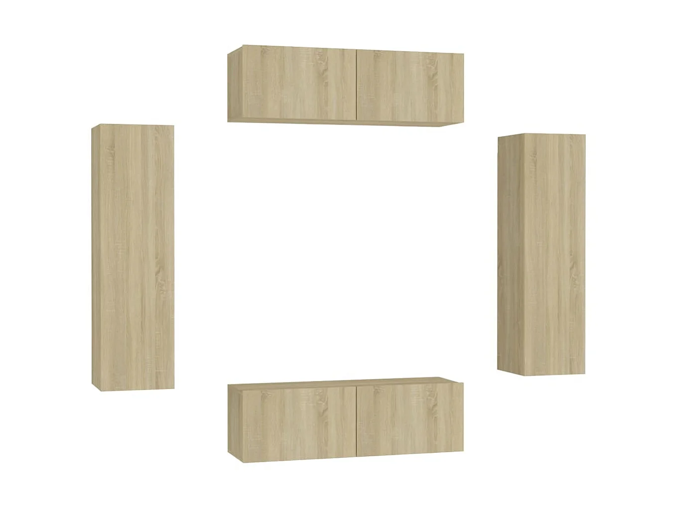 Ensemble de meubles TV 4 pcs Chêne sonoma Bois d'ingénierie BE78445