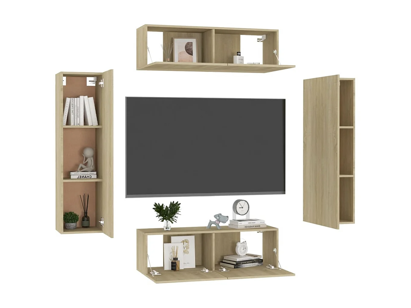 Ensemble de meubles TV 4 pcs Chêne sonoma Bois d'ingénierie BE78445