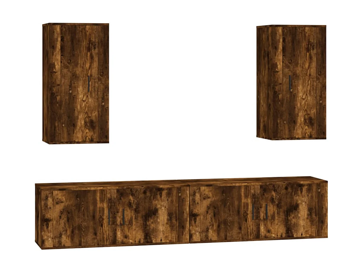 Ensemble de meubles TV 4 pcs Chêne fumé Bois d'ingénierie BE98540