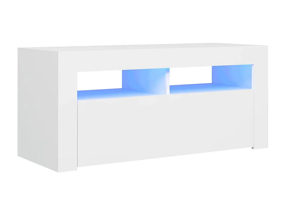 Meuble TV avec lumières LED blanc 90x35x40 cm BE92647