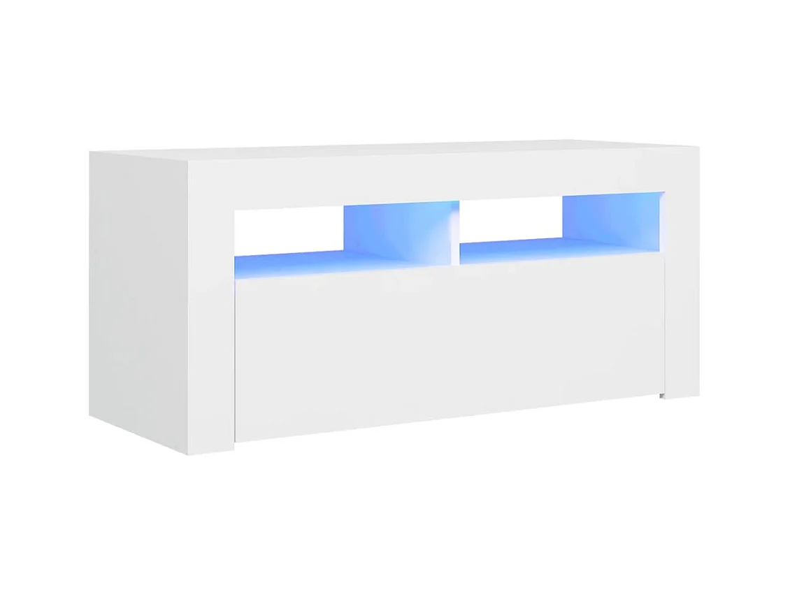 Tv-meubel met LED-verlichting 90x35x40 cm wit NL496429