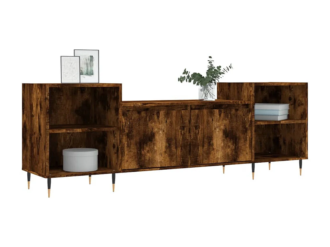 Mueble para TV madera contrachapada roble ahumado 160x35x55 cm ES32277