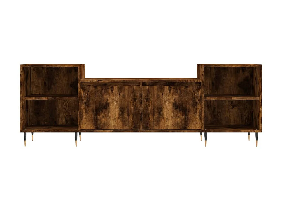 Meuble TV Chêne fumé 160x35x55 cm Bois d'ingénierie BE89674