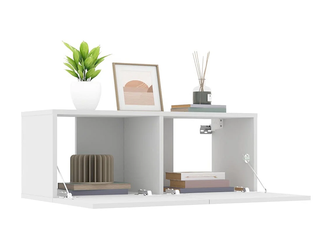 Muebles para TV 2 uds madera de ingeniería blanco 80x30x30 cm ES73279