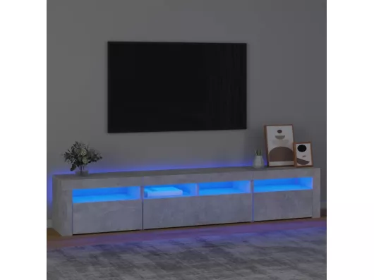 Kauf Unique TV-Schrank,TV-Möbel mit LED-Leuchten Betongrau 210x35x40 cm -gkd371670