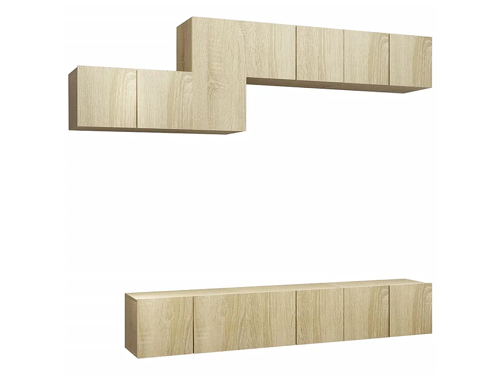 Ensemble de meubles TV 7 pcs Chêne sonoma Bois d'ingénierie BE87980