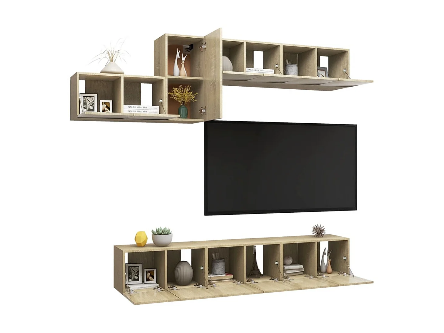 Ensemble de meubles TV 7 pcs Chêne sonoma Bois d'ingénierie BE87980