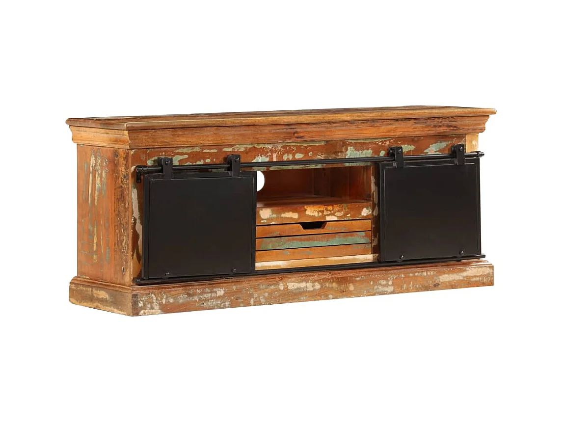 Meuble TV 110 x 30 x 45 cm Bois de récupération massif BE96219