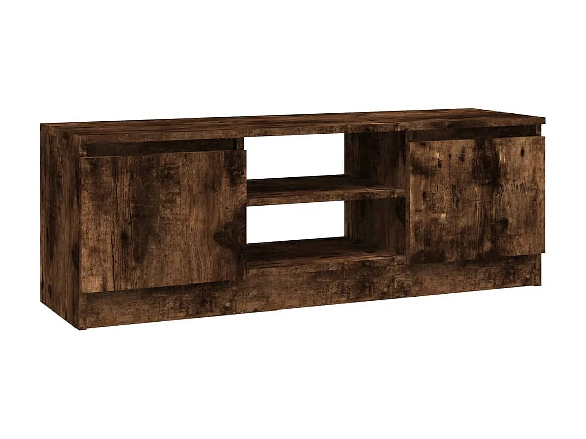 Meuble TV avec porte Chêne fumé 102x30x36 cm BE89245