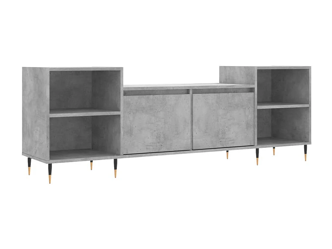 Meuble TV Gris béton 160x35x55 cm Bois d'ingénierie BE5380