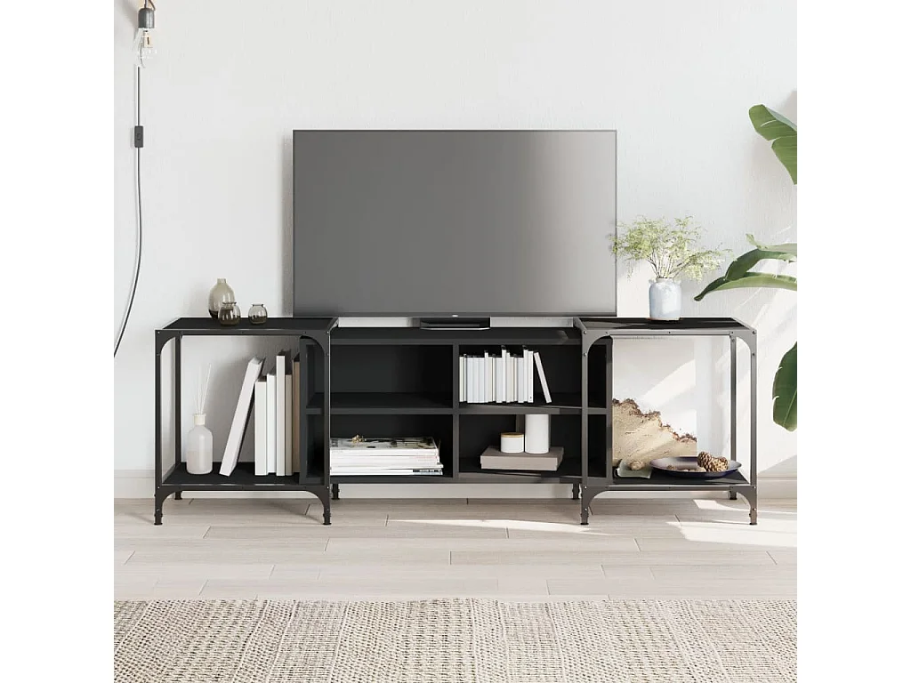 Móvel para TV 153x37x50 cm derivados de madeira preto PT441401