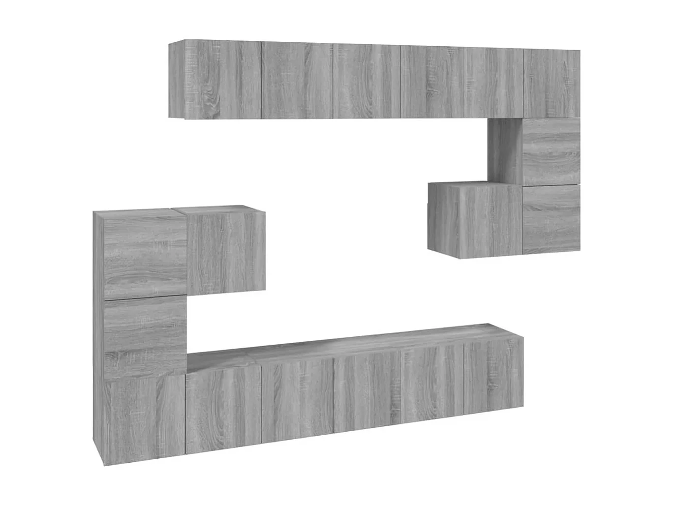 Set Mobili Porta TV | Armadietti TV 10 pz Grigio Sonoma in Legno Multistrato