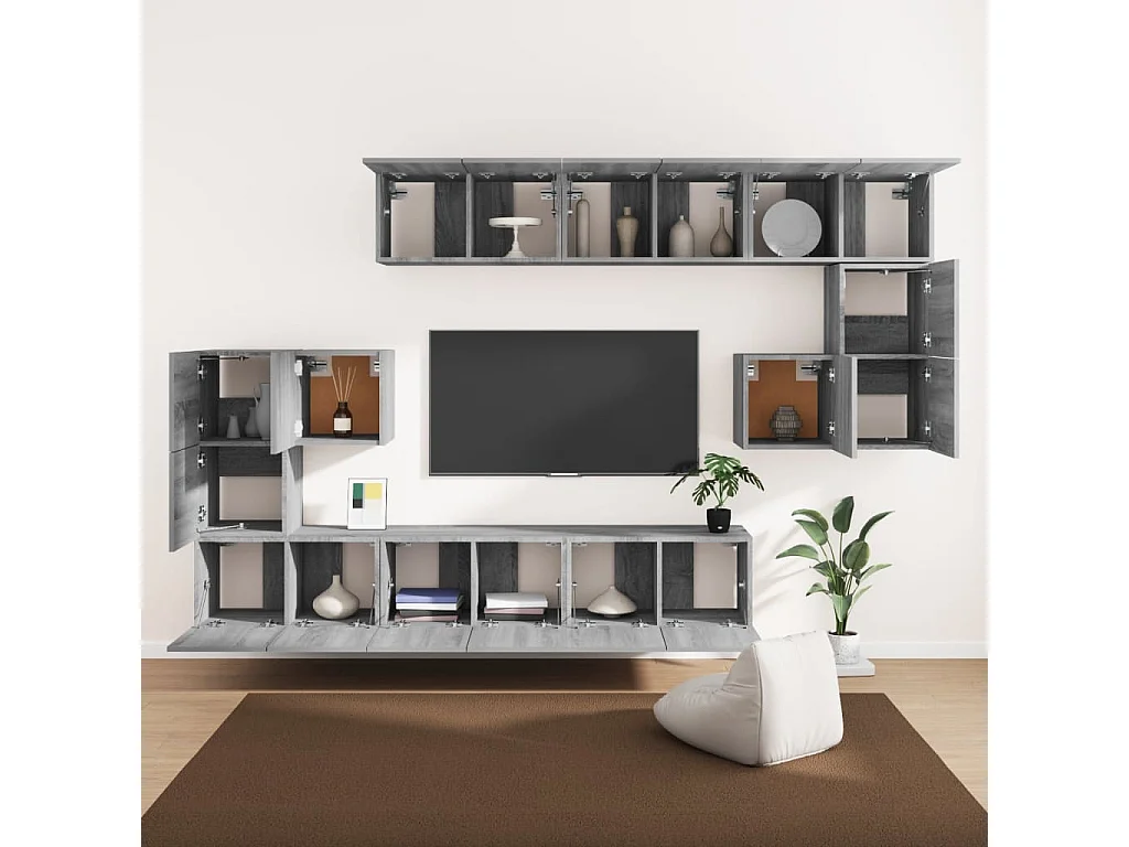 Ensemble de Meubles TV 10 pcs Sonoma gris Bois d'ingénierie GR11643