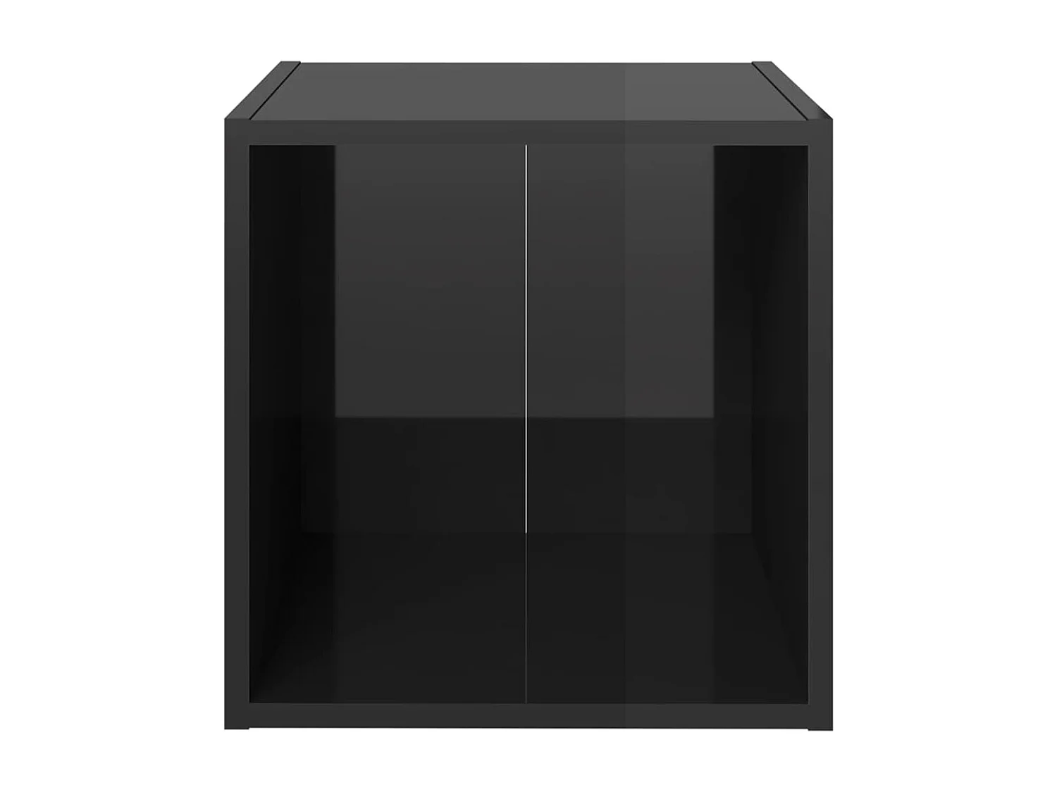 Mobili Porta TV | Armadietti TV 4pz Nero Lucido 37x35x37 cm Legno Multistrato