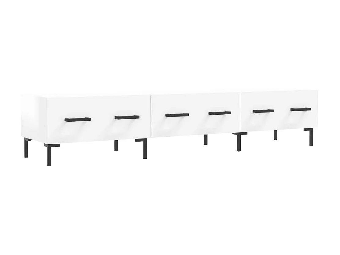 Mueble de TV madera de ingeniería blanco brillo 150x36x30 cm ES48204