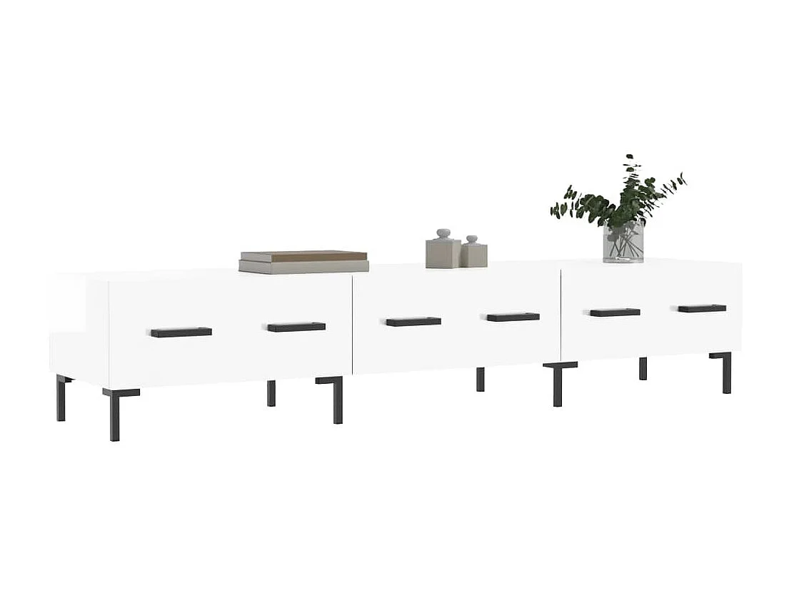 Meuble TV blanc brillant 150x36x30 cm bois d'ingénierie BE99613