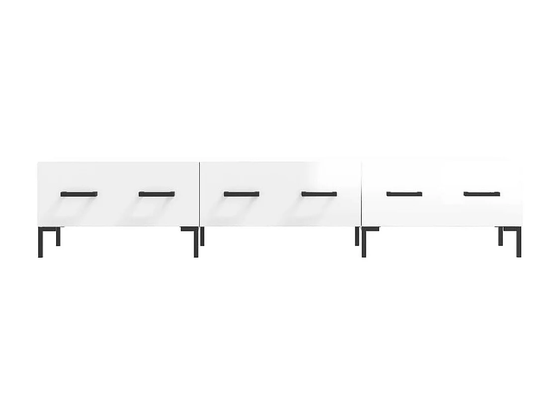 Meuble TV blanc brillant 150x36x30 cm bois d'ingénierie BE99613
