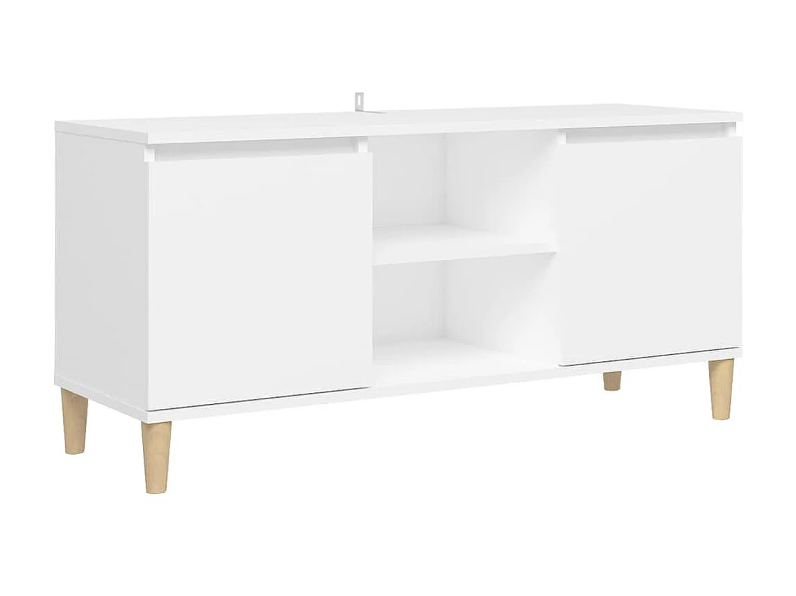 TV-Schrank,TV-Möbel mit Massivholz-Beinen Weiß 103,5x30x50 cm -gkd552091