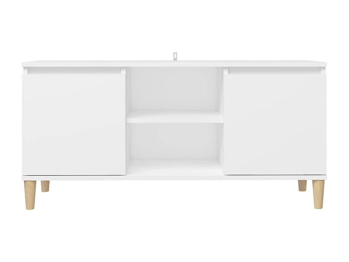TV-Schrank,TV-Möbel mit Massivholz-Beinen Weiß 103,5x30x50 cm -gkd552091