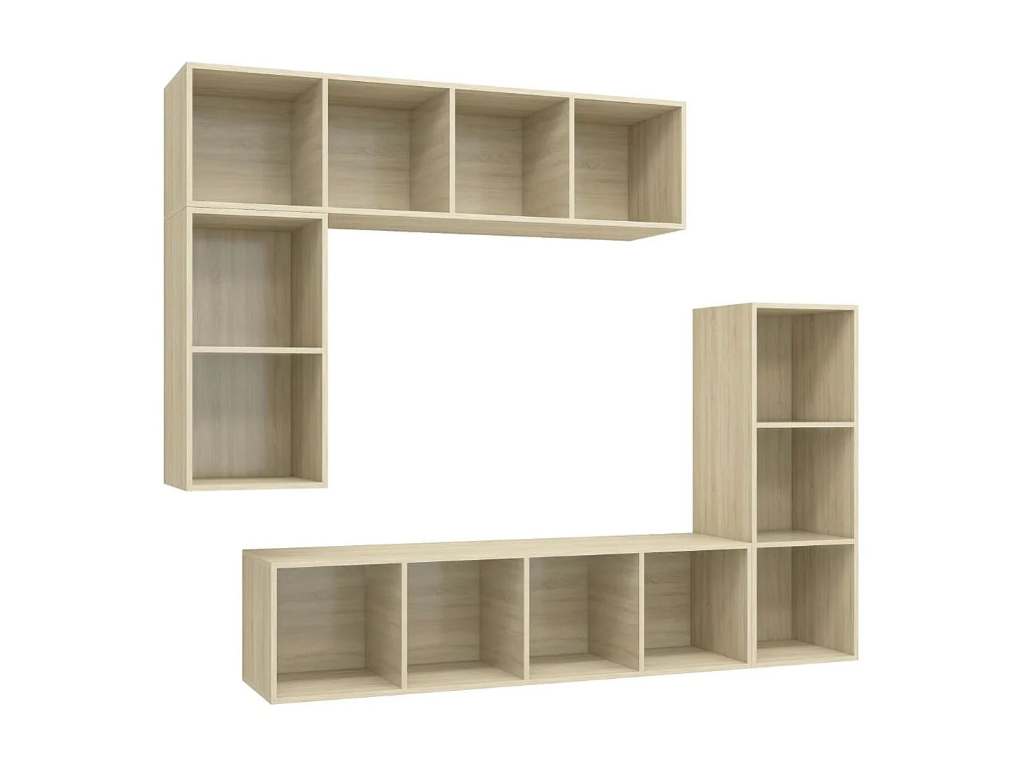 Conjunto móveis de TV 4 pcs madeira processada carvalho sonoma PT615977