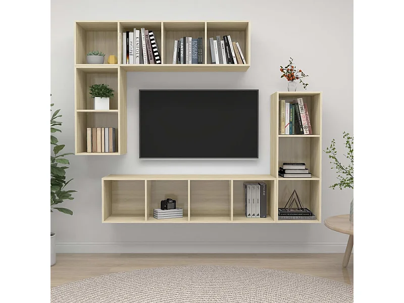 Ensemble de meubles TV 4 pcs Chêne sonoma Bois d'ingénierie BE72091