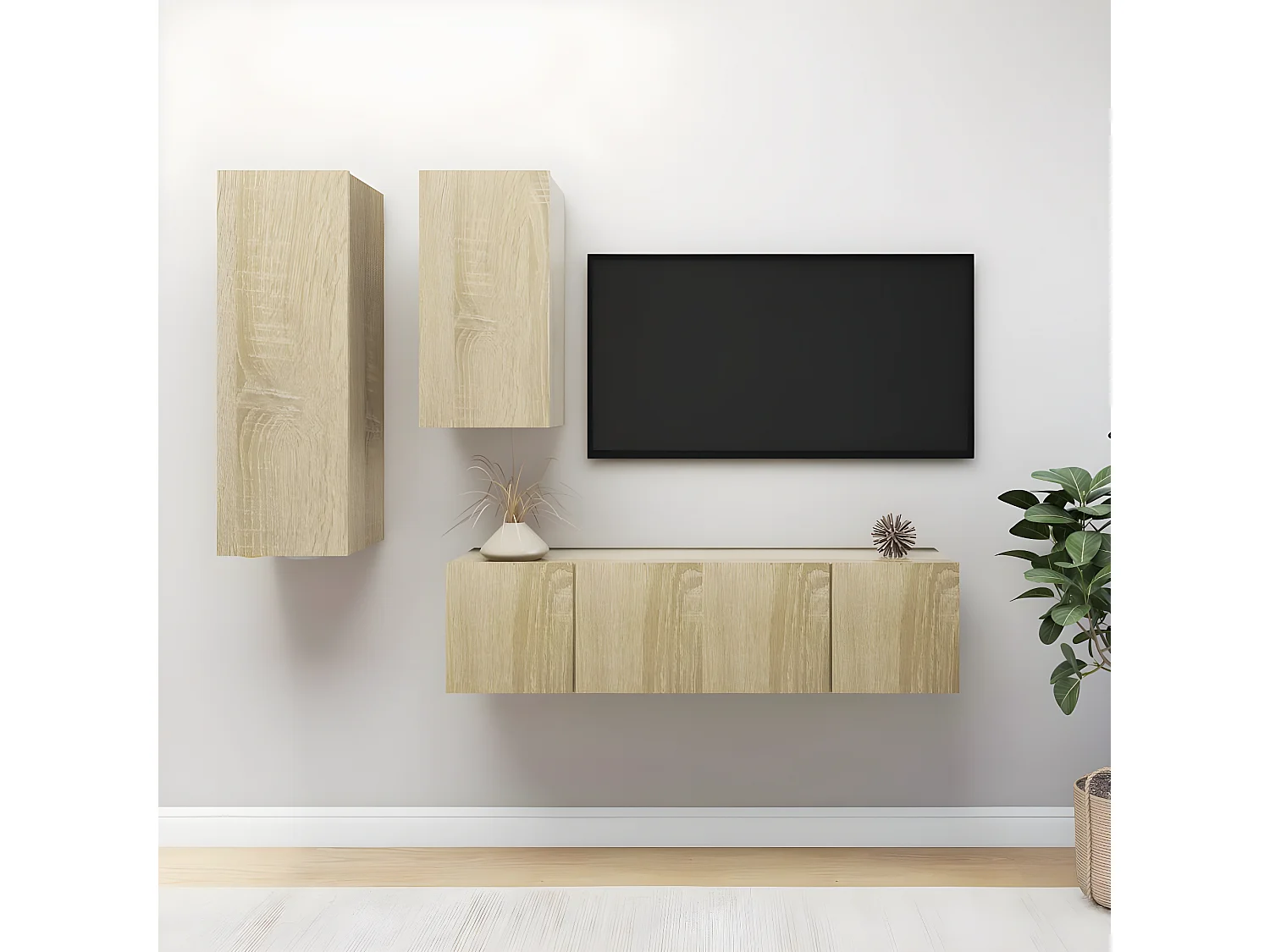 Ensemble de meubles TV 4 pcs Chêne sonoma Bois d'ingénierie BE42253