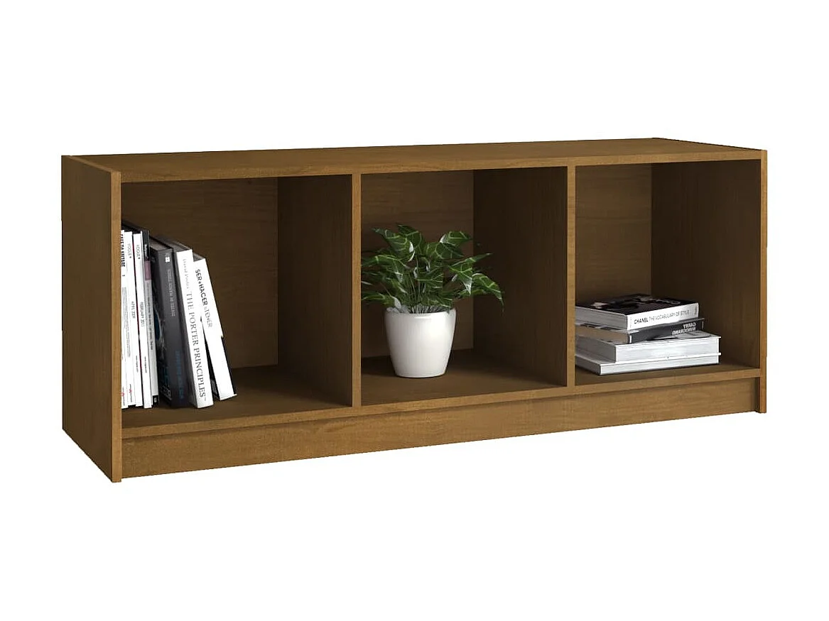 Meuble TV Marron miel 104x33x41 cm Bois de pin massif BE38009