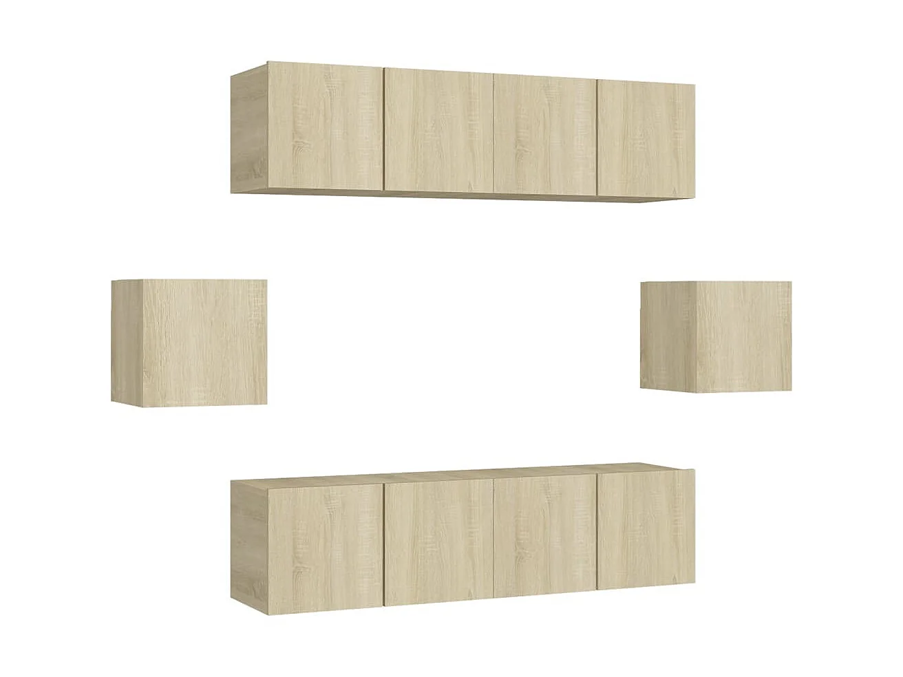 Juego de Muebles para TV 6 piezas roble Sonoma ES96968