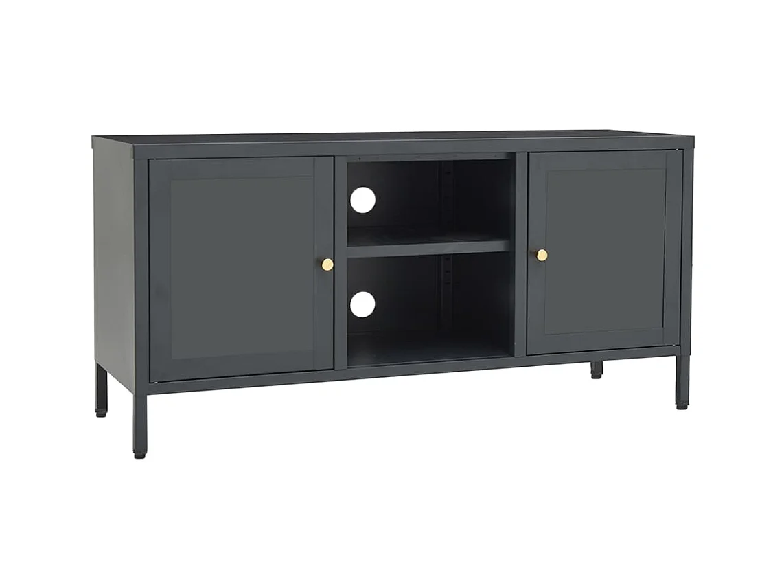 Mueble para el televisor acero y vidrio gris antracita 105x35x52 cm ES10030
