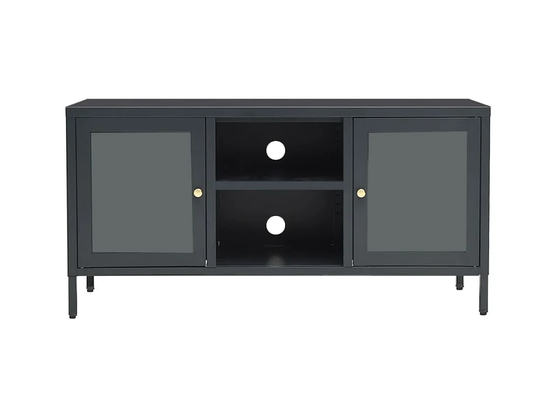 Mueble para el televisor acero y vidrio gris antracita 105x35x52 cm ES10030