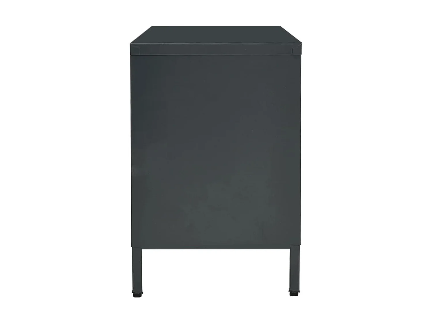 Meuble TV Anthracite 105x35x52 cm Acier et verre BE13075