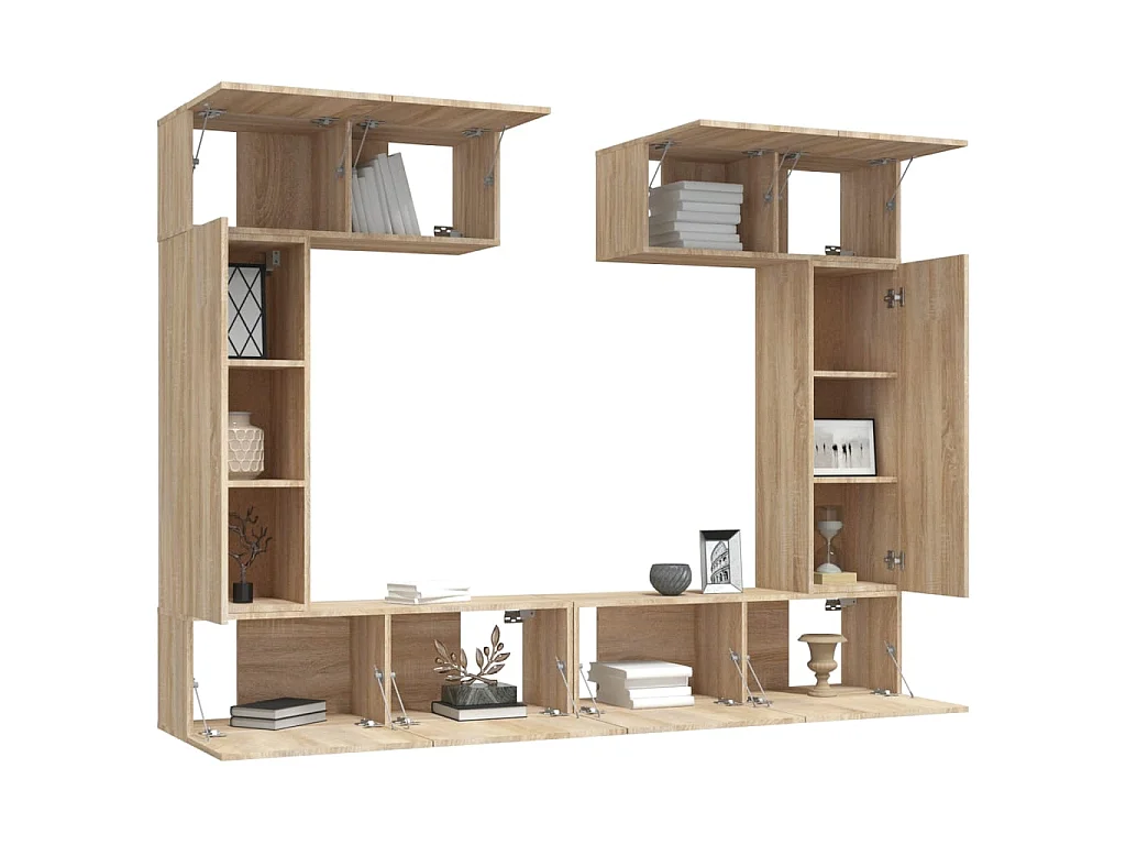 Ensemble de meubles TV 6 pcs Chêne sonoma Bois d'ingénierie BE50583